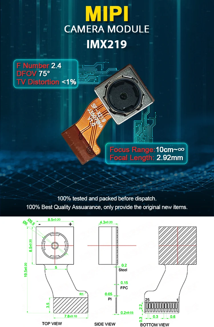 sincere first camera imx219 sensor mipi 8mp arducam imx219 auto focus camera module