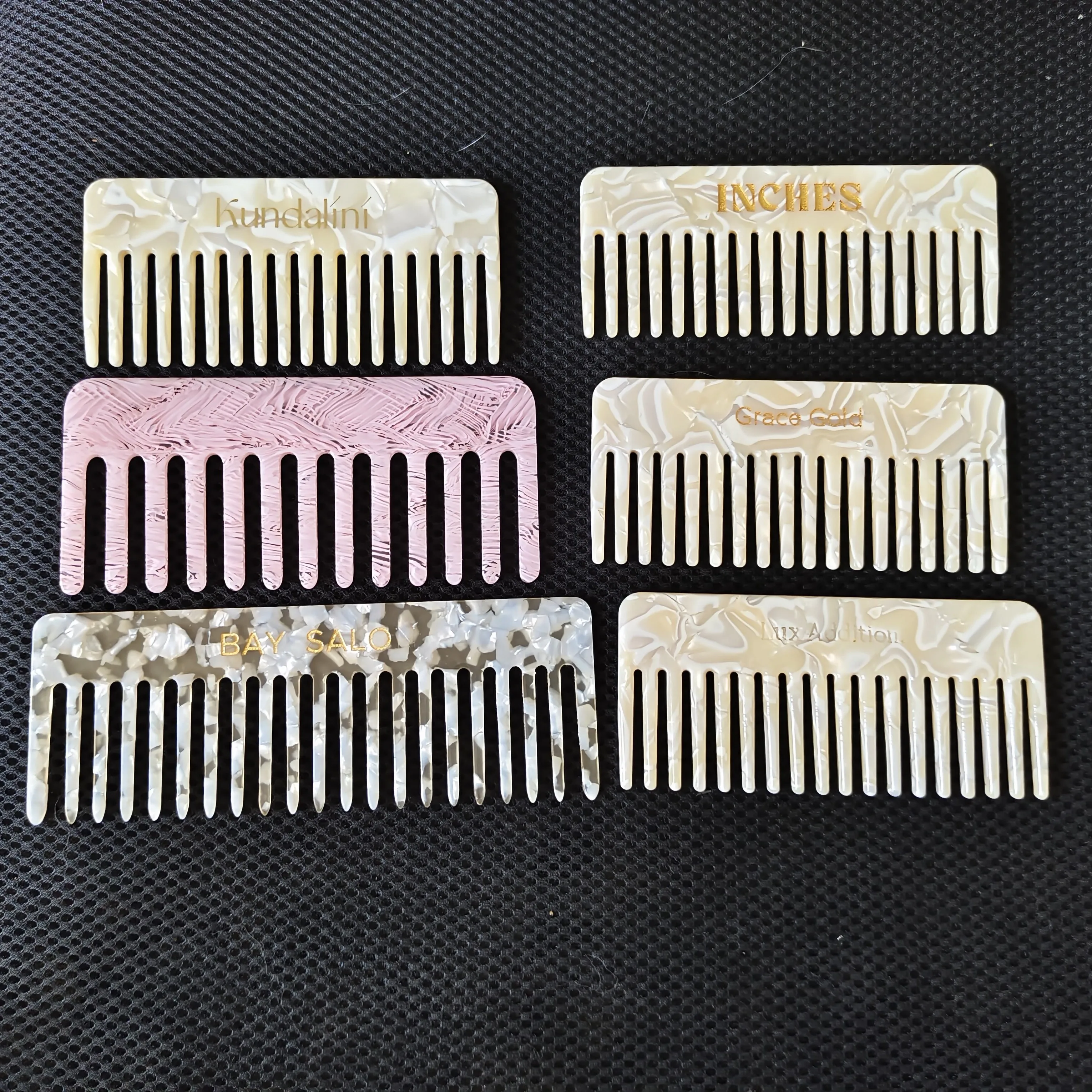 BSCI & GRS Factory Wholesale Massage Barber Custom Logo Acetate Hair Comb For Women Girls