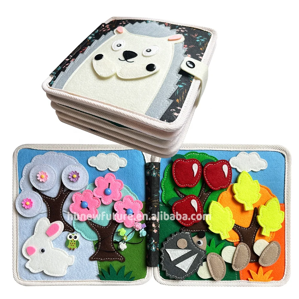 Montessori Toys Kids Multi Activities Felt Busy Board Book Children Early Education Toddler Sensory fabric busy book For Kid