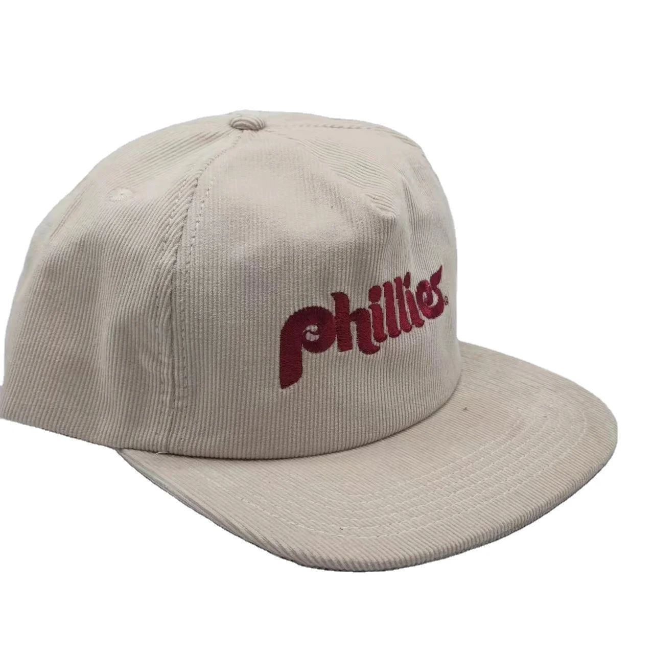OEM custom logo corduroy hats customize vintage 5 panel unstructured snapback caps for men