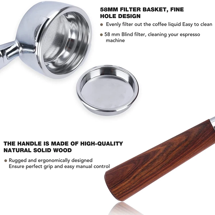 Hot sale natural wooden coffee handle filter Espresso Press