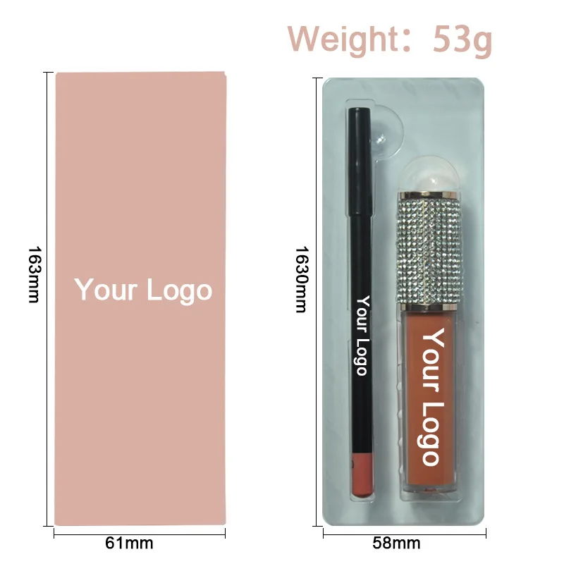 Beauty Lip Gloss Lip Liner Combo 20 Count Set Non-stick Cup Matte Lip Gloss Set