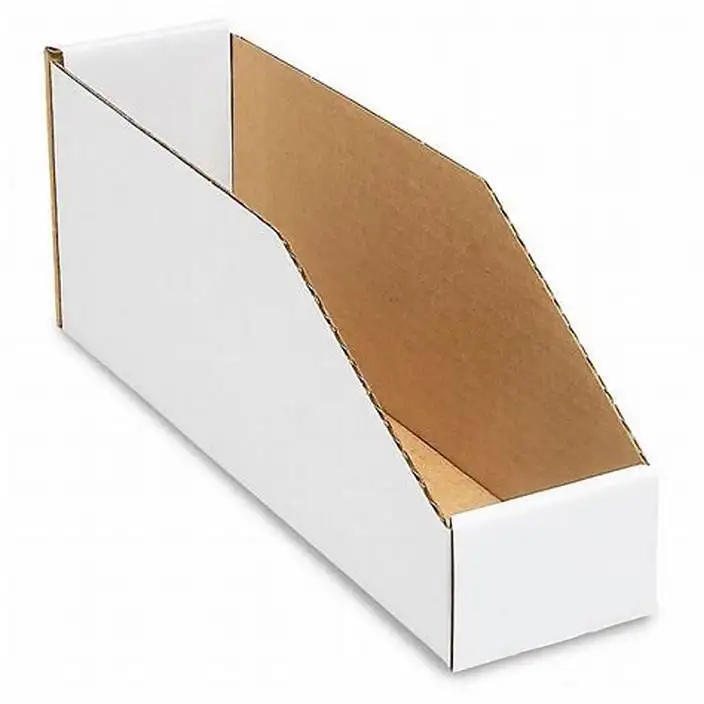 Custom Parts Box Carton Tray Folding File Storage Box Folder Kraft White Open Top Corrugated Bin Boxes