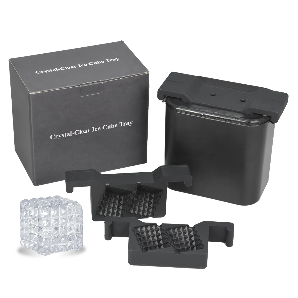 Crystal Clear Whiskey Ice Cube Maker Mold Big Sphere Ice Cube Tray Premium Prism Ice Cube Maker for Summer