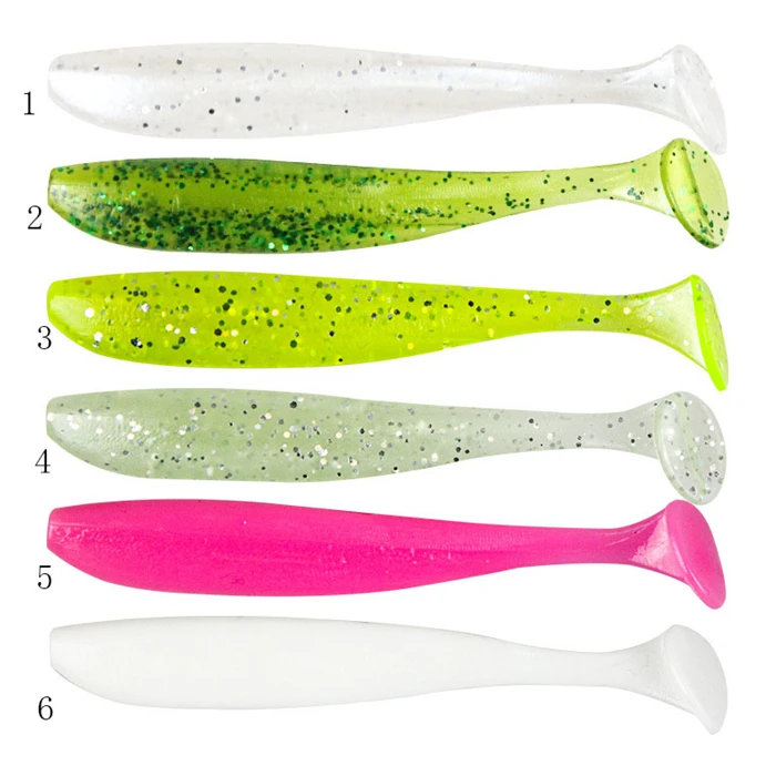 Worm Soft bait 2g 7cm T Tail Fishing Lure Pike Swimbait Paddle tail sea bass lure