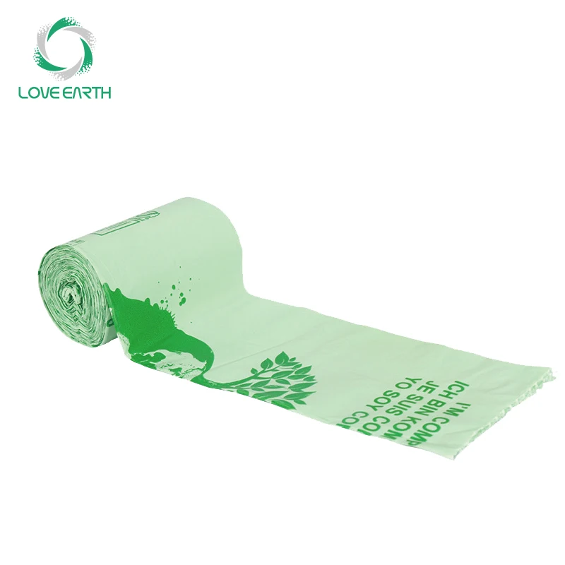 Wholesale Eco Friendly bio degradable compostable shopping t shirt bags biodegradable plastic PLA garbage trash bags