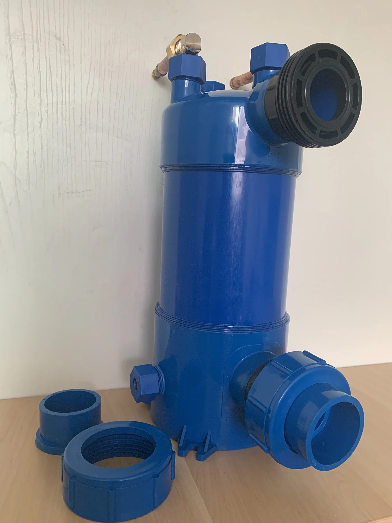 Screwed titanium tube pvc shell heat exchanger/PVC shell titanium coil tube heat exchanger for aquarium chiller