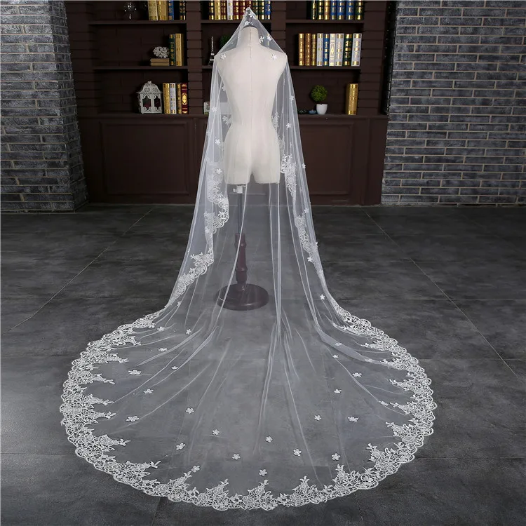 3M Lace Veil Tulle White/Ivory Wedding Veils Bridal Veils
