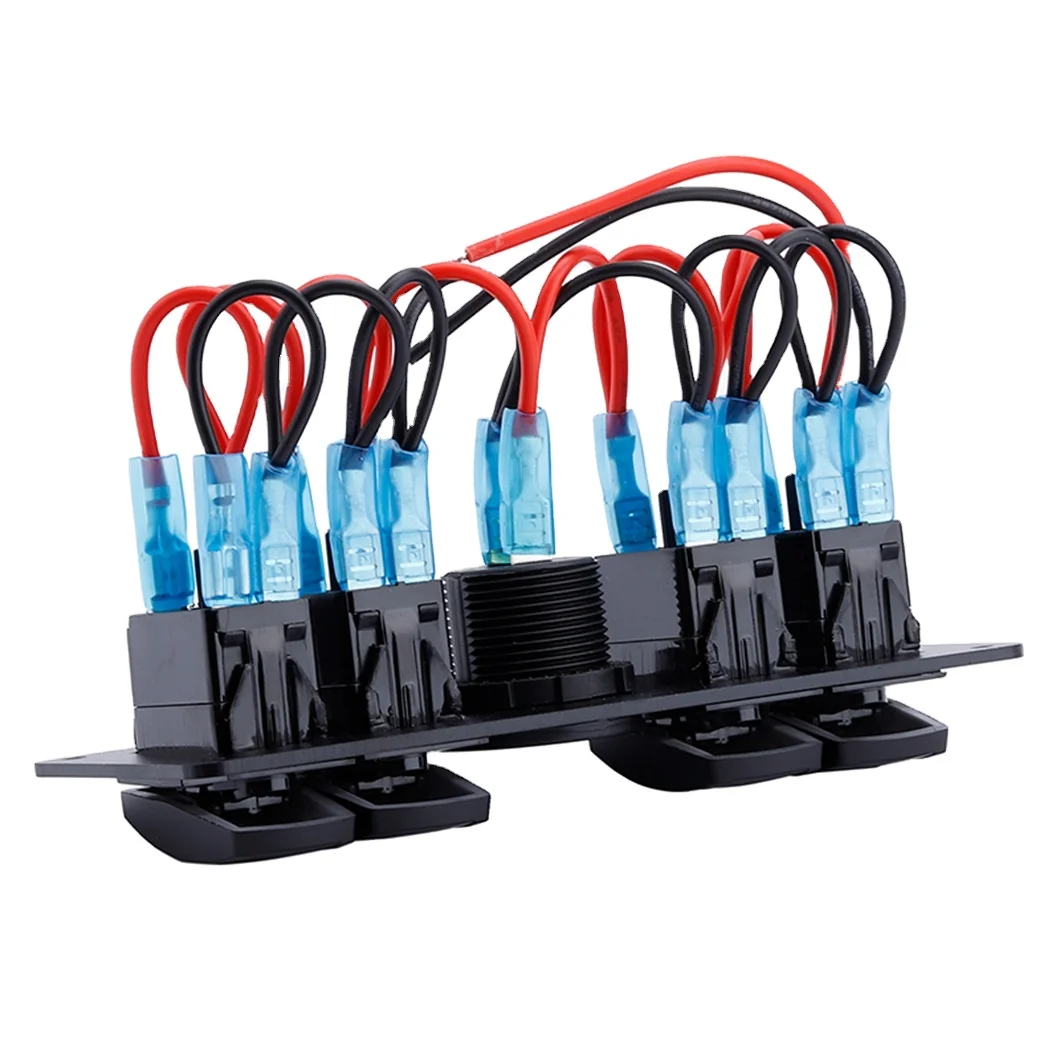 WELFNOBL LED Custom Symbol Waterproof Marine Joystick Panel Switch Socket 12-24V Aluminum USB Panel Marine Switch Panel