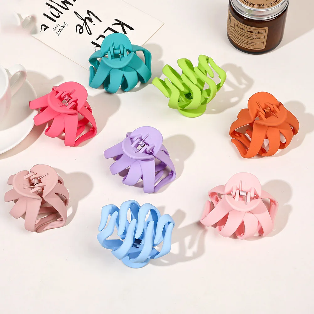 French Solid Color Plastic Flower Cheap Wholesale Hair Accessories Hair Clamps Claw Clip French Barrette Hair Clip