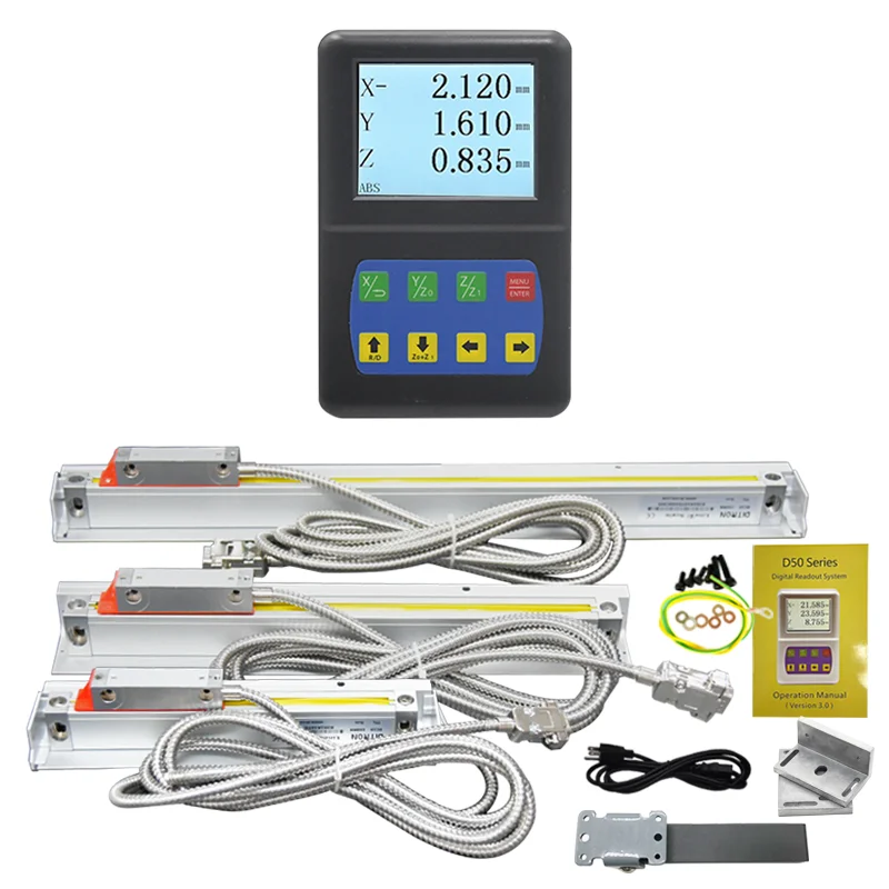 Sino Small LCD Digital Readout DRO 1Axis 2 Axis 3 Axis Dro System with Optical Linear Glass Scale 5um/1um Lathe