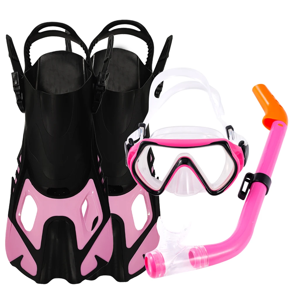 Kids Anti Fog Full Dive Mask Dry Dive Snorkel Kids Swim Goggles Swimming Mask Underwater Diving Set Snorkeling Combo Set Mask