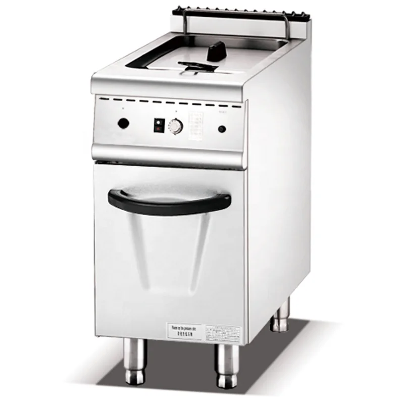 Commercial Gas Standing kitchen Fryer Motor Stainless Steel Restaurant Equipment Potato Frying Machine