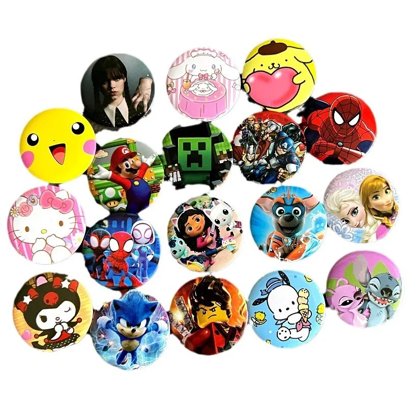 Button Badge Maker Wholesale Custom 58mm Printed Design Logo Blank Plastic Magnetic Pins Round Tin Button Badge