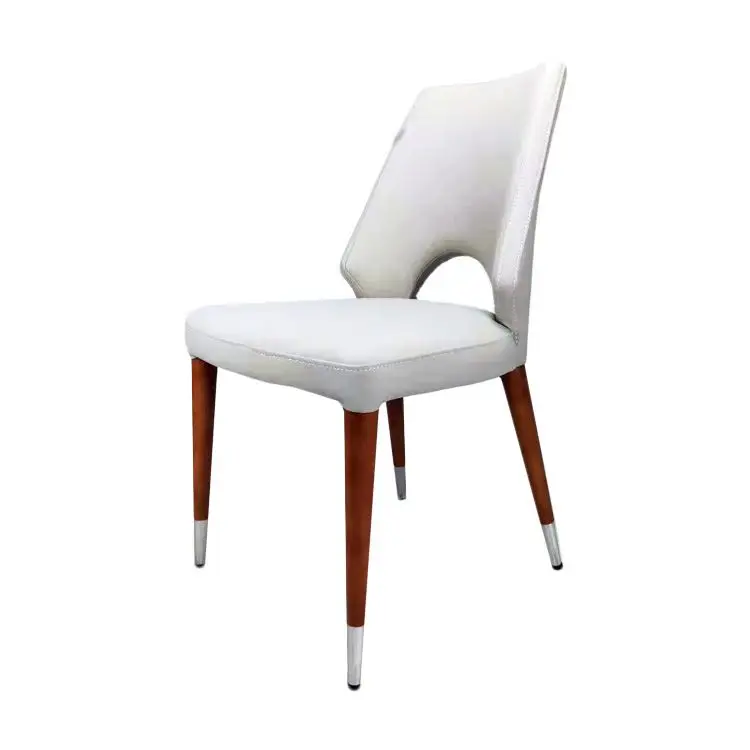 
Restaurant french style Vintage Retro sillas Industrial cognac leather dining chair with metal frame 