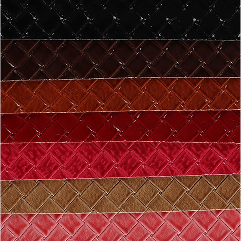 0.8 Thick Weaving pattern Popular style PVC leather embossed dimensional bag leather product material