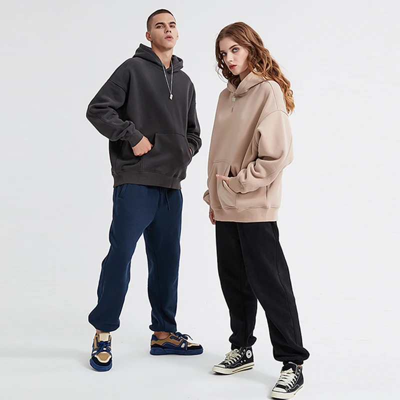 Hoodi Custom Casual Loose Sweatshirt Unisex hoodi Soft Sweatshirt Women Oversized thick fabric Wool drop shoulder Underscrub