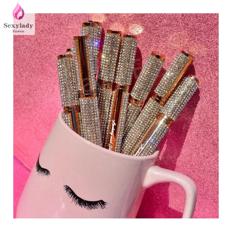 best selling bling design adhesive eyeliner glue pencil for eyelashes wholesale private label eyelash glue pen magic eyeliner