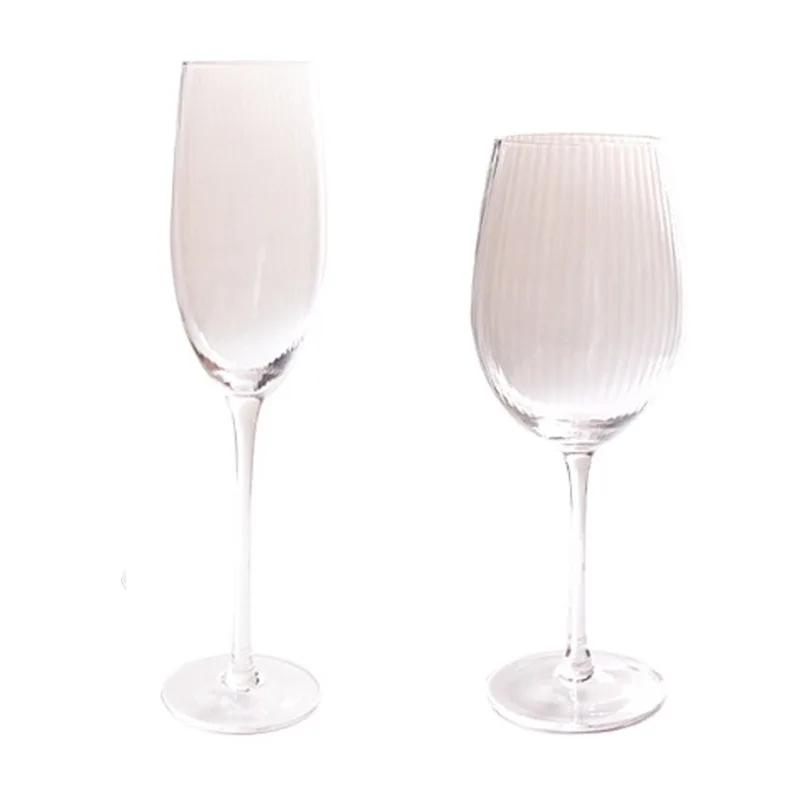 Wholesale European Burgundy High Quality Striped Red Wine Glasses