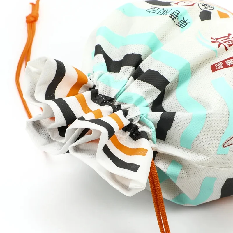 Wholesale Custom Eco Non Woven Fabric Shopping Bag Reusable Grocery Drawstring Bags With Logo