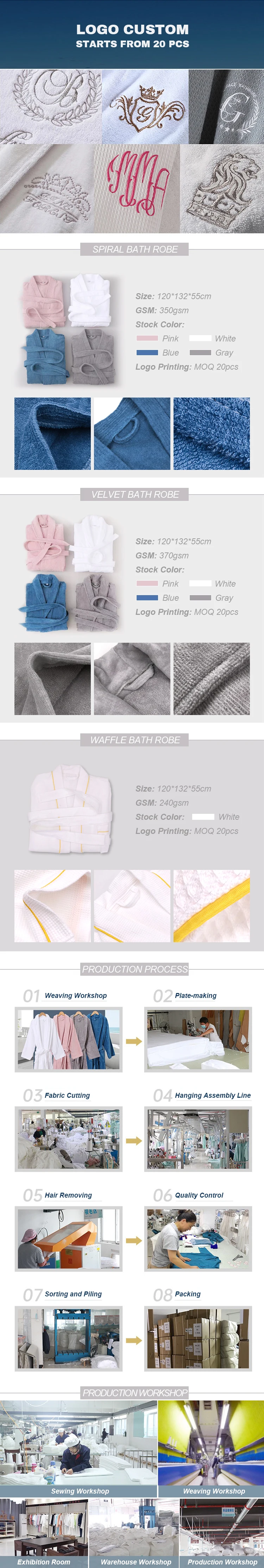 Polyester Pajamas Spa robe on sale Nightwear Hotel Bathrobe for male female