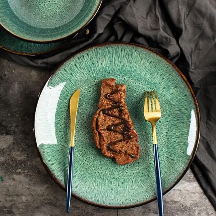 16 шт. лучшая керамическая посуда яркого цвета, желтая и черная керамическая посуда