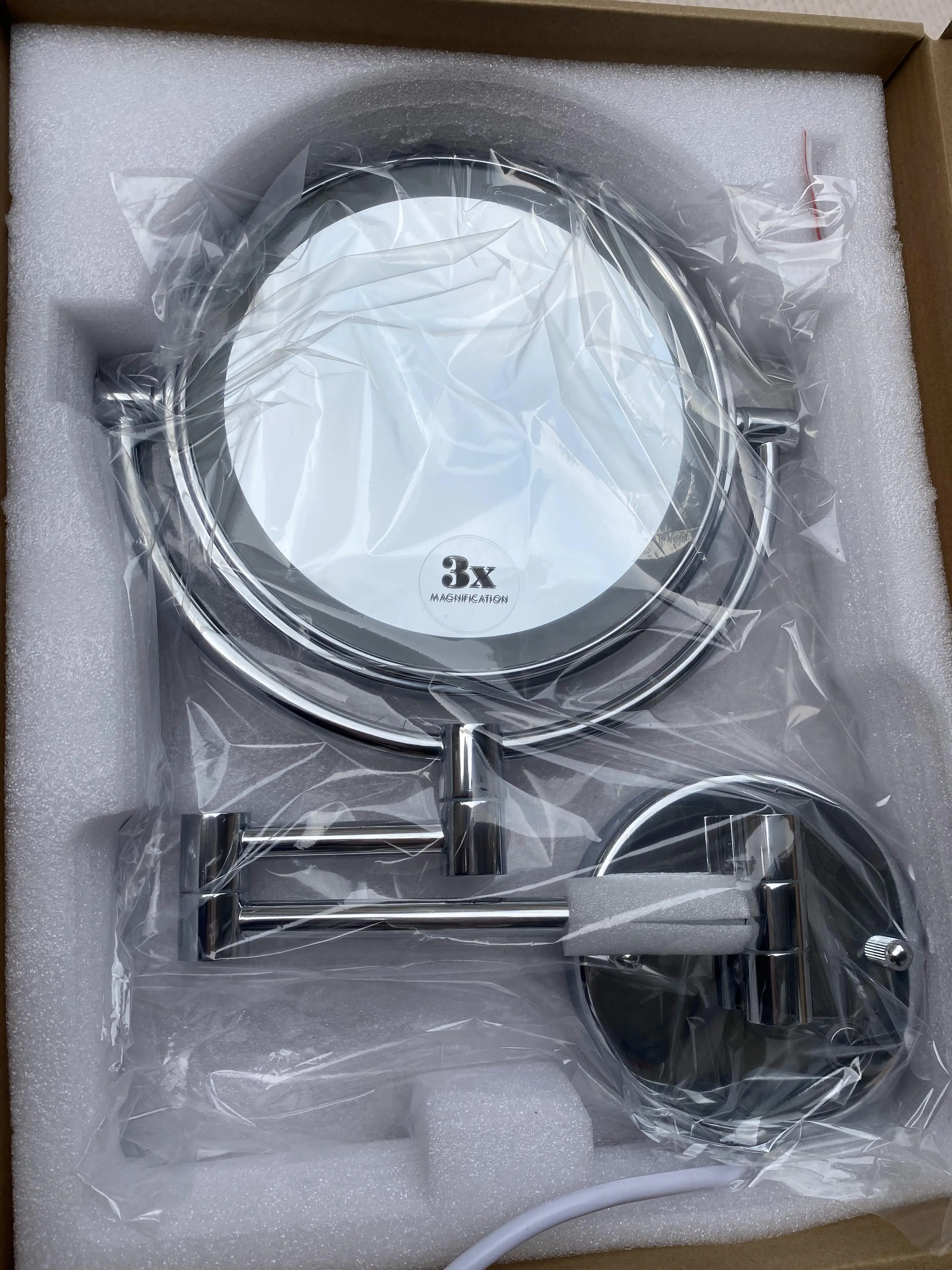 10X Wall Mounted Extension Mirror Double Sided Magnifying Bathroom Makeup Mirror