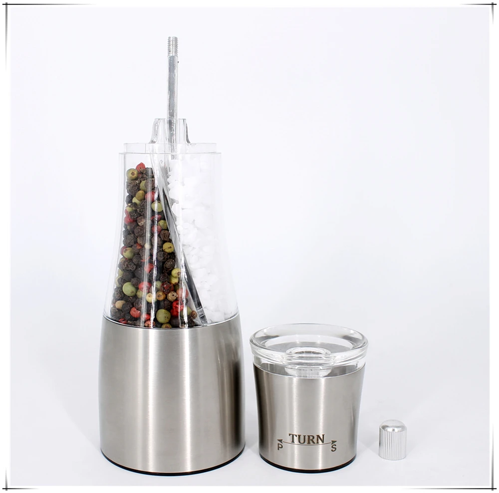 HOT sale 2 in 1 manual salt/pepper mill/ Salt and Pepper Grinder