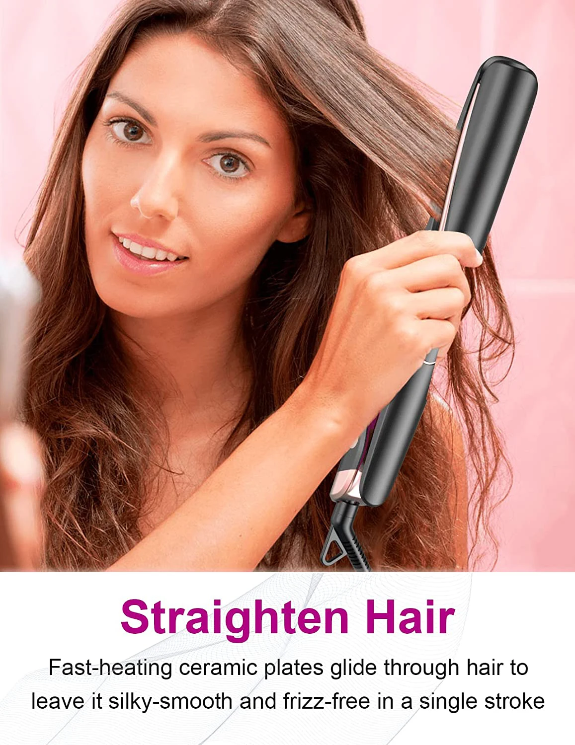 Ready Stock Twist Flat Iron Curling Iron 1 Inch Dual Voltage Hair Straightener and Curler 2 in 1 for Curl Wave Straightening