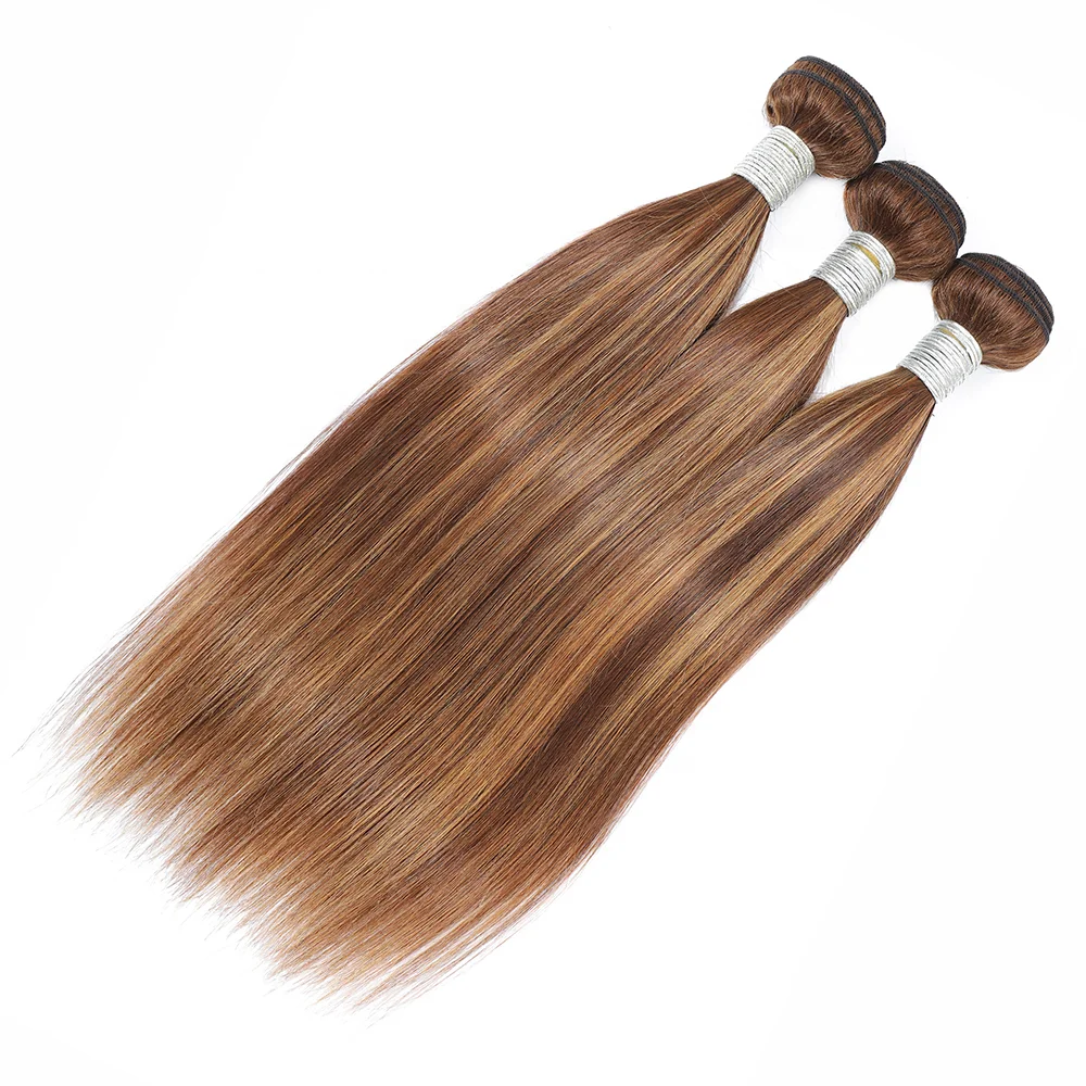 28 30 Inch Ombre Bundles Deal  Raw Virgin Human Hair Straight Bundles Brazilian Hair Weave Brown Highlight honey Blonde Bundles