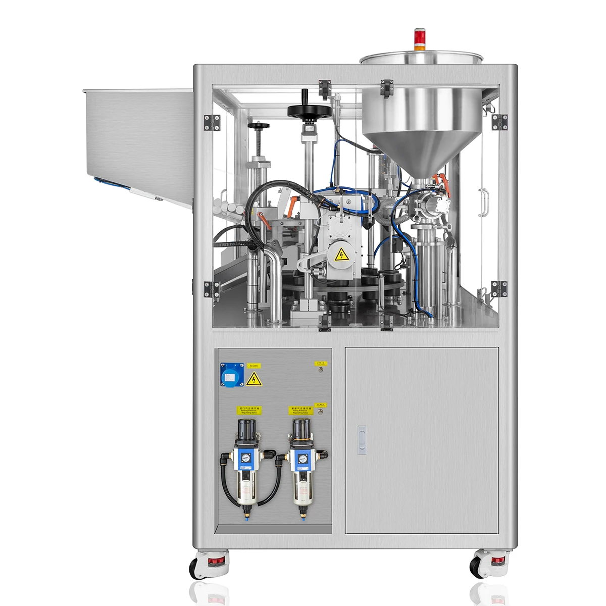 Ultrasonic plastic squeeze tube filling and sealing machine rotary toothpaste filler and sealer with 10 working stations and PLC