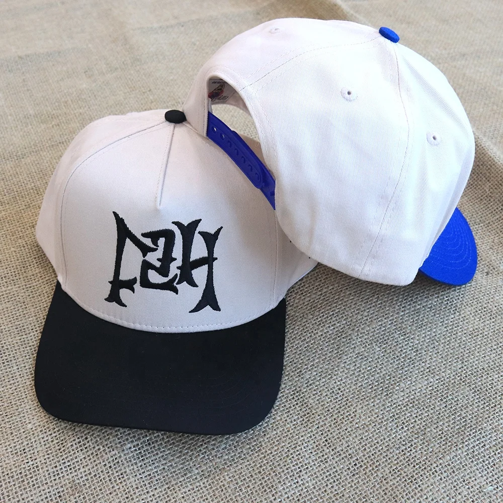 Good Supplier manufacture Custom 5 Panels 2 tone colors baseball caps outdoor unisex snapback hats cap