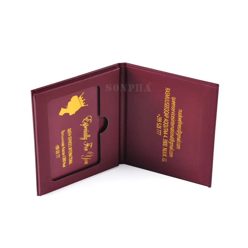 SONPHA Custom Red Greeting Business Card Boxes Vip Credit Card Packaging Gift Box for Credit card