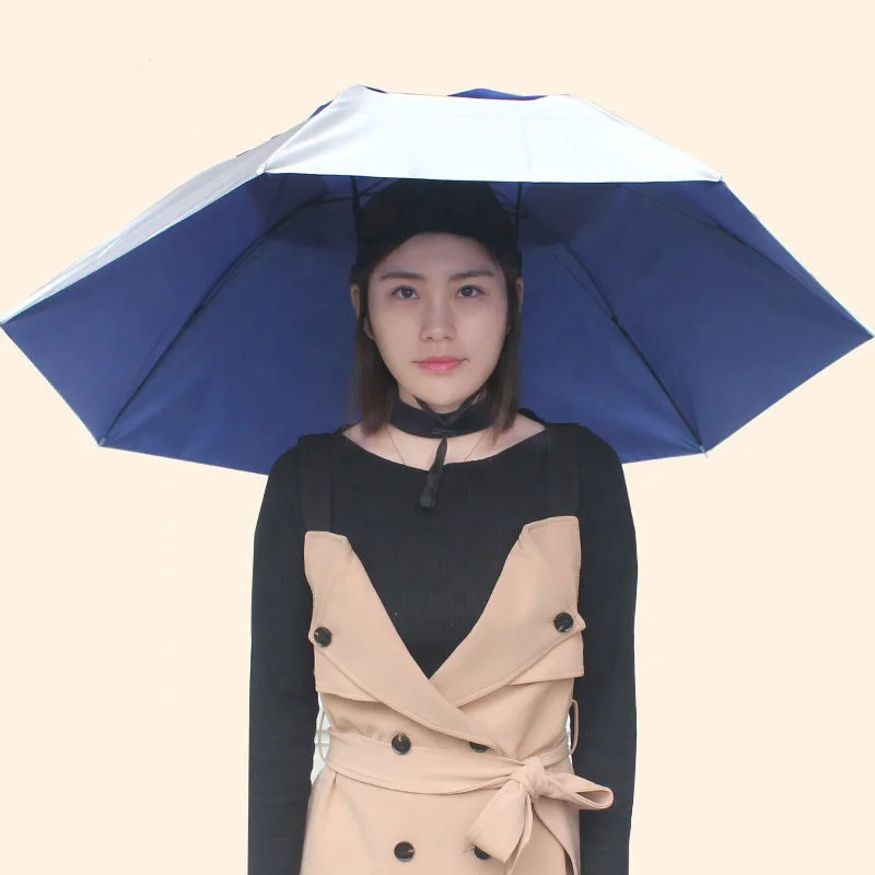 Anti Wind Customized Umbrella Hat Beach Fishing Head Hat Umbrella With Uv Sun Protection