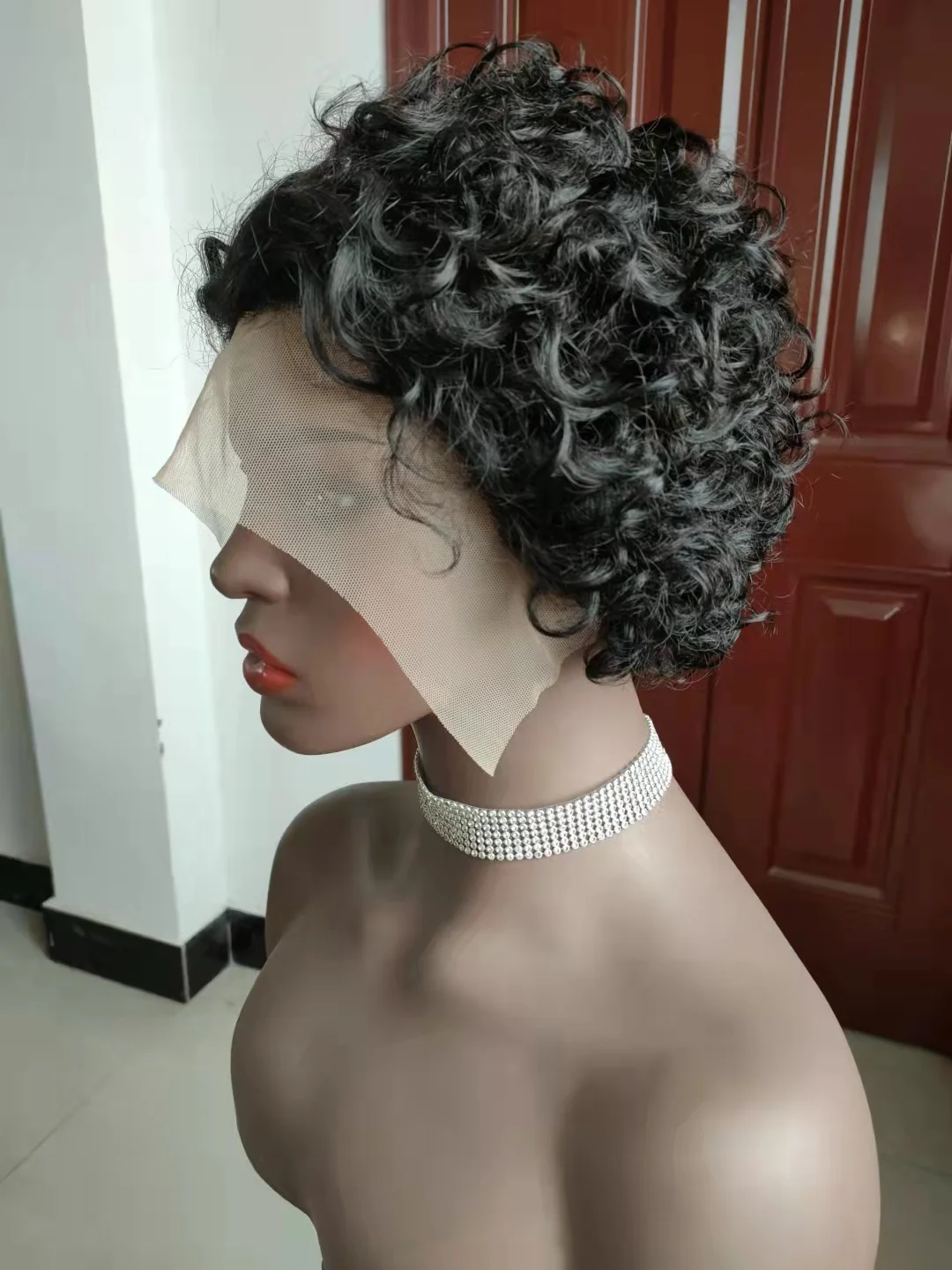 Short Kinky Curly Wigs Lace Front Wigs Human Hair Short Bob Wigs for Black Women Cheap Price Short 10 Inches 1 Piece Transparent