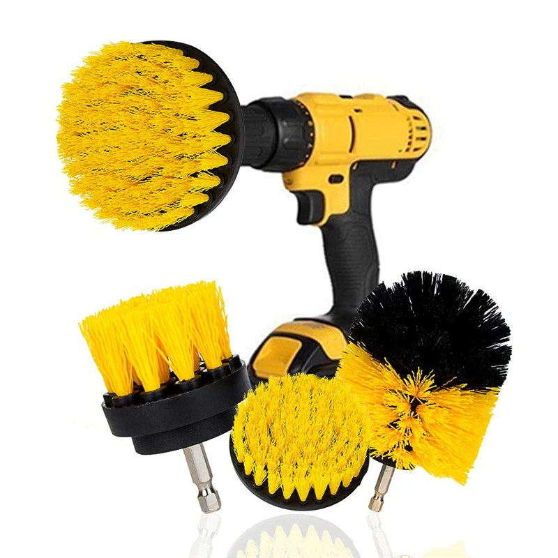 Electric Scrubber Drill Brush Kit Plastic Round Cleaning Brush Nylon Brushes
