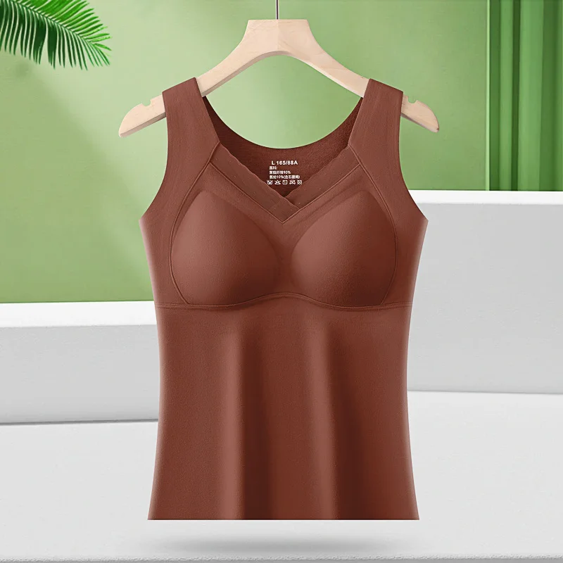 Tank top bodysuit Thermal Vest Slim Keep warm Suitable for many sizes square neck Graphene heim cashmere fabric for women