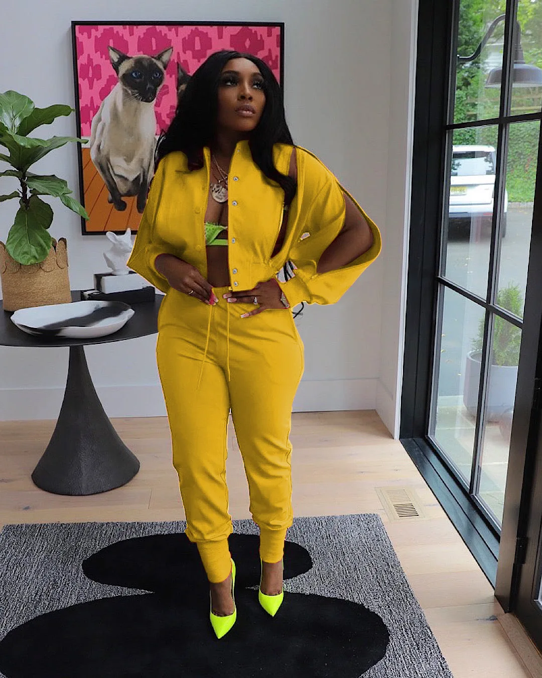 Custom Joggers Sweatpants Fall Spring 2024 Winter Clothes 2 Piece Button Cropped Varsity Jackets Tracksuits Set For Women