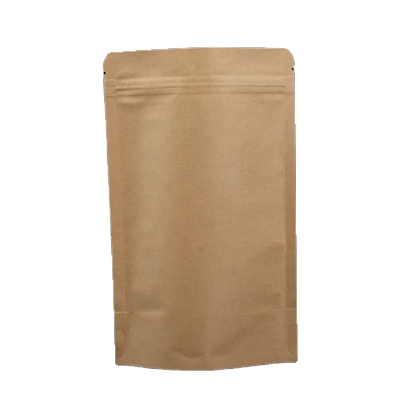 Working Home Packing Products Resealable Ziplock Stand Up Pouch Kraft Paper Packaging Bag For Food