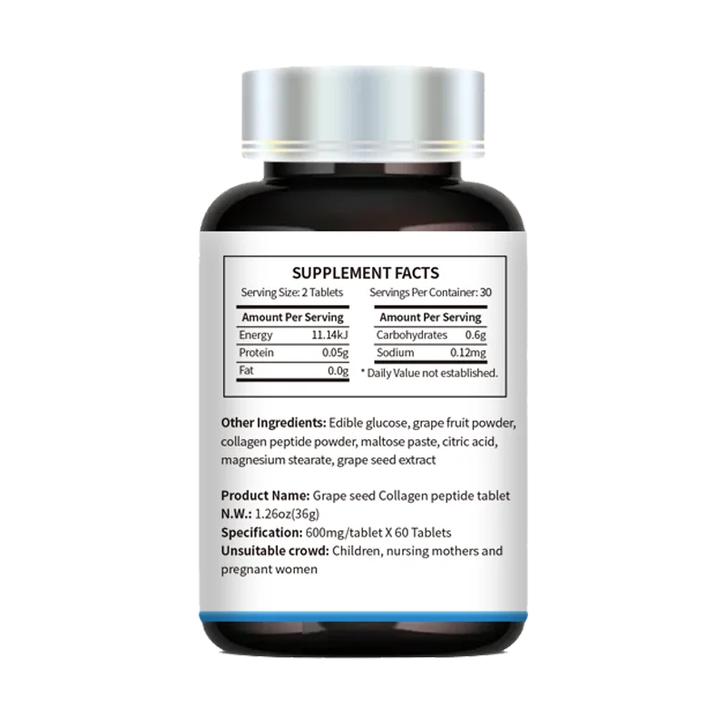 CFLCFH 60Tablets Collagen Supplement grape seed extract capsule Antioxidants Tablet For Hair Skin And Nails