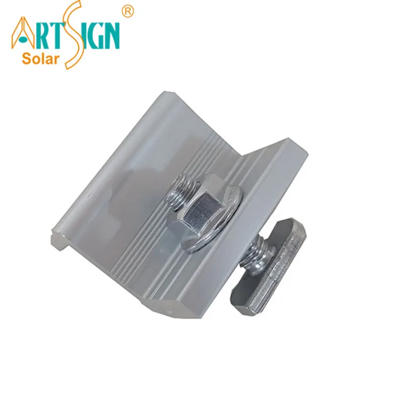 Good price aluminum rail solar pv mouldes mounting internal clamp solar panel mid clamps