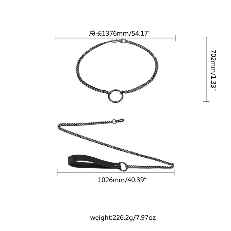 Erotic Adult Products SM Collar Chain Slave Bound Bondage Flirting Provocative Training Collar