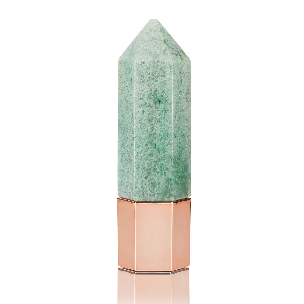 Essential Oil Bottle Guasha Energy Column Natural Amazonite Facial Beauty Crystal Massage Set Crystal Jade Massage Roller