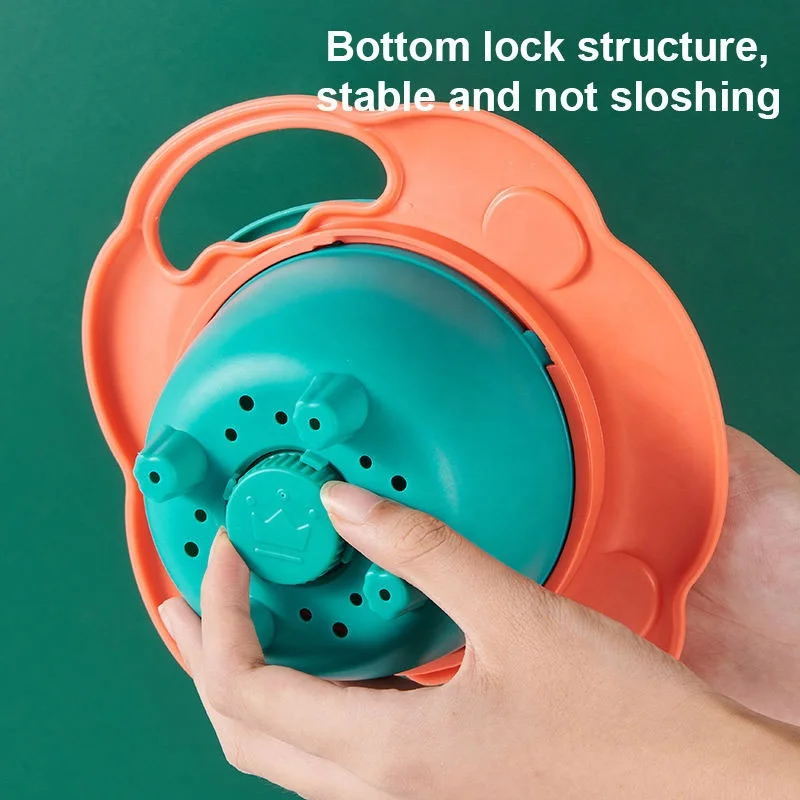 Cartoon Lion Spill-Proof Children Balance Bowl Magic Gyro Bowl 360 Degrees Rotate Baby Bowl