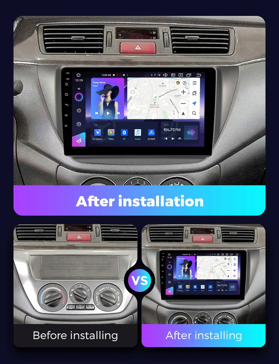NaviFly NF новейший Android QLED сенсорный экран 8 + 256 ГБ Автомобильный видео для Mitsubishi Lancer IX 2006-2010 с автомобильным воспроизведением android auto