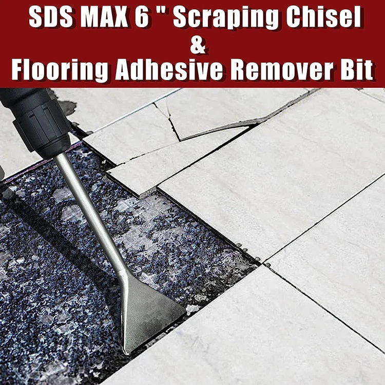 6 Inch SDS Max Shank Wide Tile & Thinset Floor Scraper Scaling Chisel For Rotary Hammer Drills