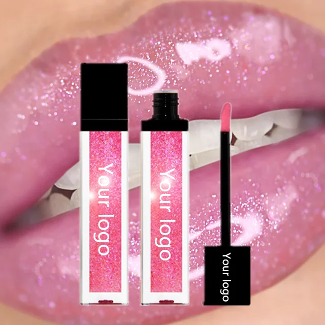 Wholesale Private Label Vegan Lipgloss Vendor Custom Clear Kids High Shine Shiny Glitter Lip Gloss