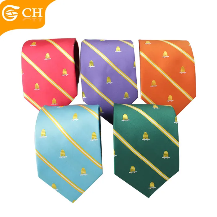 OEM ODM Service Yarn-dyed Woven Ties Striped Blue Orange  Multicolored Jacquard  Neckties Mens Polyester Custom Logo Ties