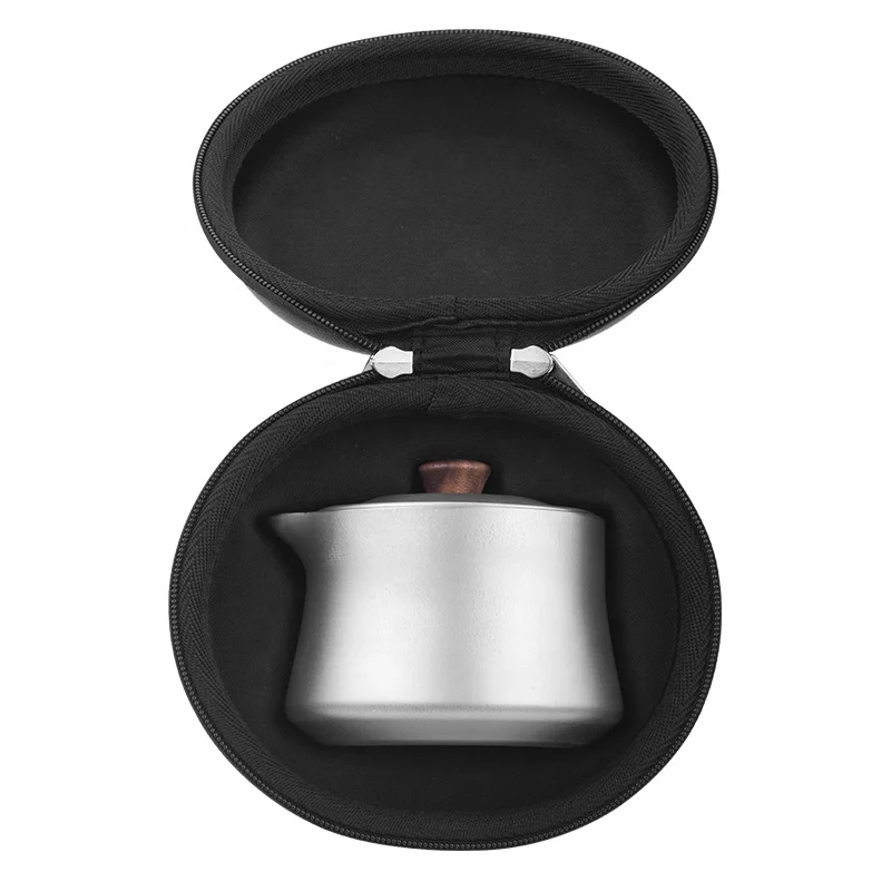 Double Walled Titanium Gaiwan Kung Fu Tea Set and Saucer Chinese Traditional Teacup w Cover Portable Tureen for Camping