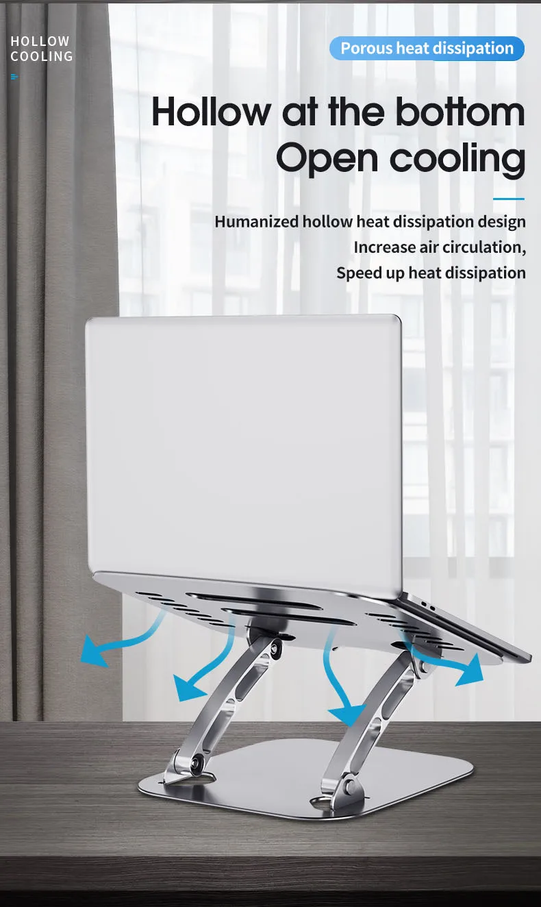 Portable Adjustable Ergonomic Laptop stand for desk, Adjustable Laptop riser computer stand for Two layer laptop stand